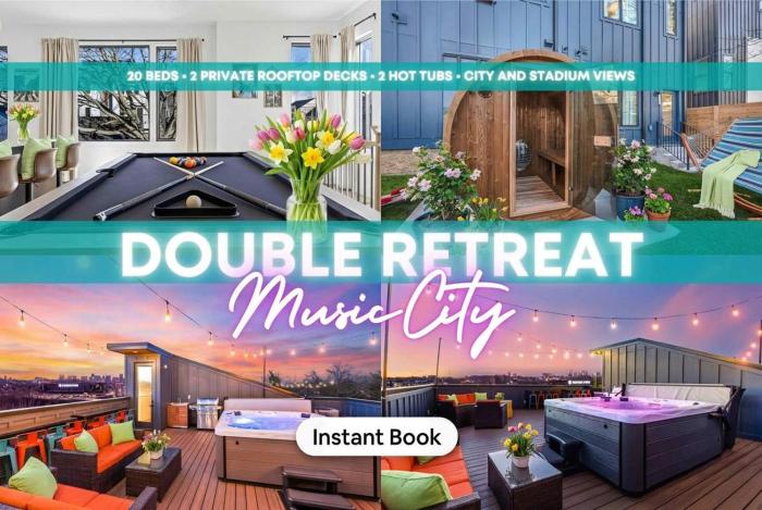 Rooftop Hot Tub Game Room Barrel Sauna Nashville