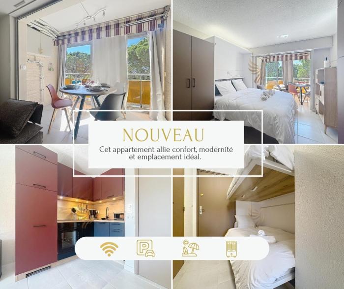 Studio CocoB, 4p, AC, Wi-Fi, beach 500m, parking