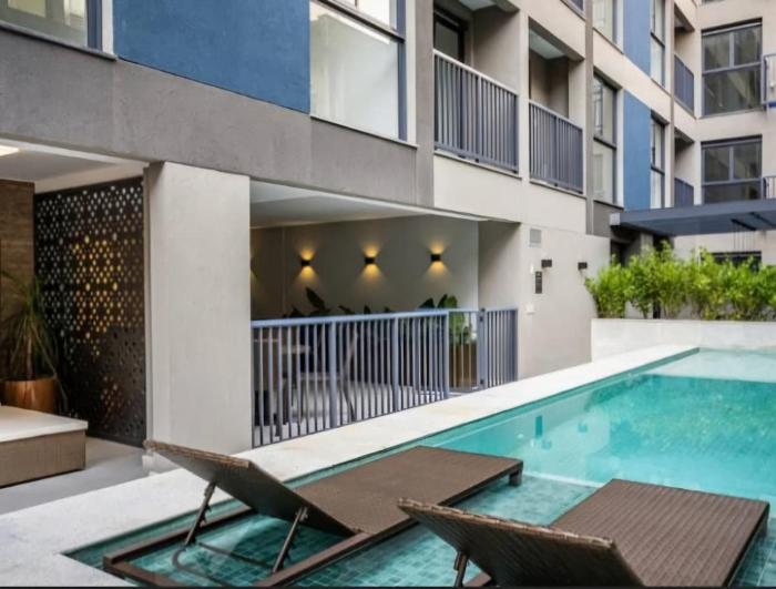 seu lar moderno, com varanda, piscina e academia