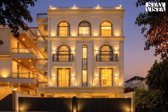 StayVista at Sabora Blue - Luxury 4 BHK Near Airport, Malviya Nagar, Jaipur