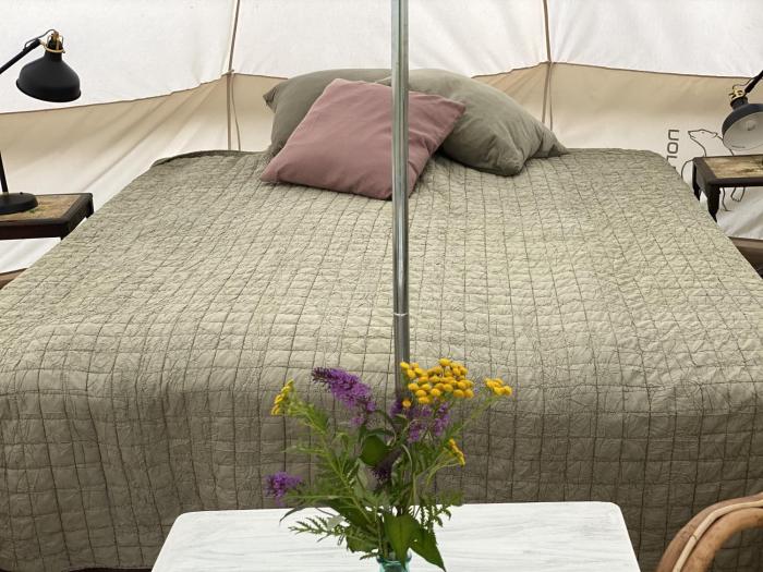 Romantic glamping in the forest near a sandy beach