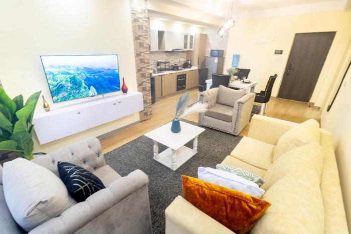 Golden Horizon one bedroom apartment with heated swimming pool fully equipped gym child playground ample parking space and breathtaking scenic views