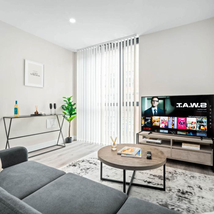 Stylish 2 Bed Apartment - Smart TV - WIFI - Jewellery Quarter 3AH