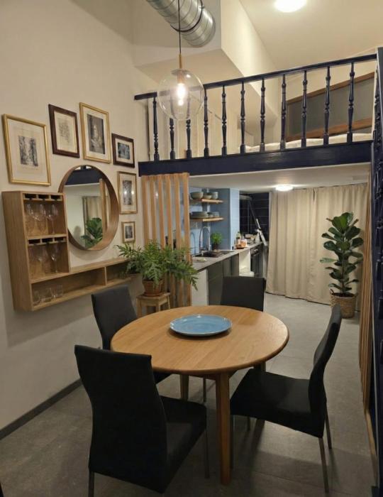 Industrial-Style Loft with Mezzanine Bedroom in Prime Area