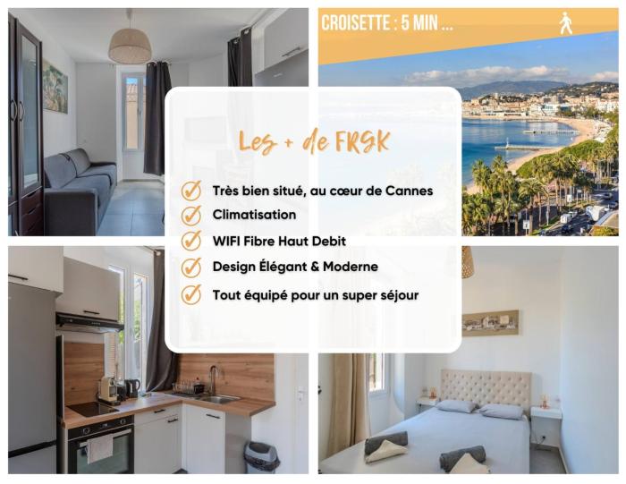FRGK Historic 1BR OLIVIER Walk to Palais UltraFast Wi-Fi Central Cannes