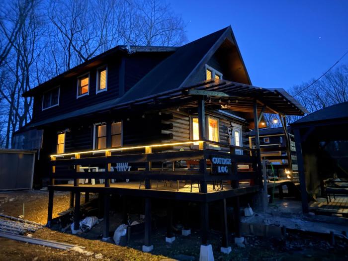 森の中の大型ログハウス最大16名可ペット同伴OkコテージLog