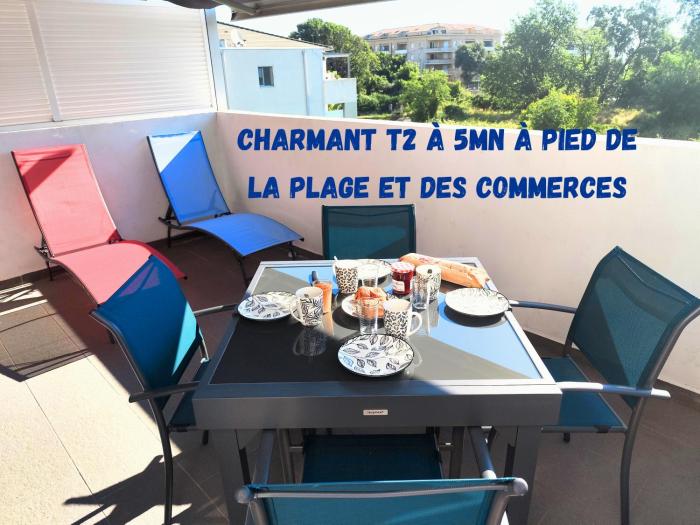 T2 climatisé, pour 2 à 4 pers, à 5mn plage à pied