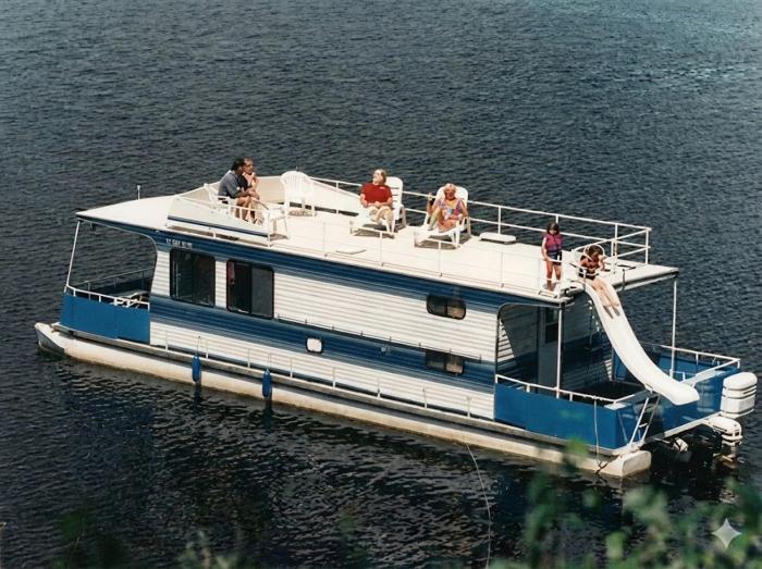 Cozy Houseboat - Northern Vintage - Sleeps 8 - Dinning Boat - Fast Wi-Fi HB08