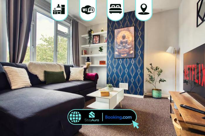 Mondern 2BR Flat By Stay Aura Short Lets & Serviced Accommodation Newcastle With Free WiFi & Parking