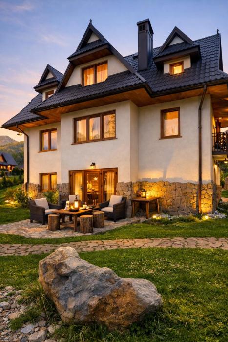 Domek Gabi z balią w ogrodzie