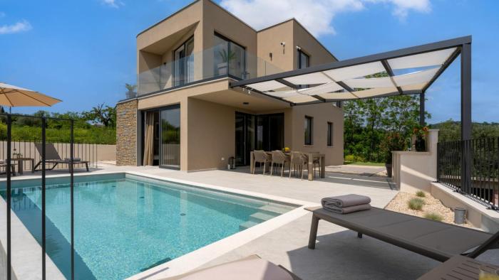 Modern villa Venta with jacuzzi and pool in Buje