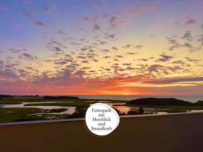 Fewo Gisela und Franz - für Sonnenuntergangfans - 180 Grad Meerblick - Saisonstrandkorb inkl von Mai-Sept am Naturstrand in 450 m - 3 Einzelbetten - Küche mit Spülmaschine - WLAN - Spiele und Bücher - Bäcker Restaurants Indoorspielplatz