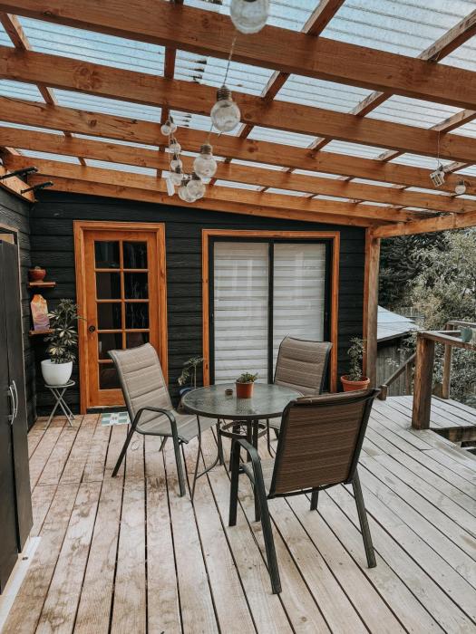 Cabaña con vista al volcán