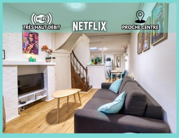 Maison POP -Stationnement rue gratuit - Neflix - Fibre - Idéal Pro et Familles