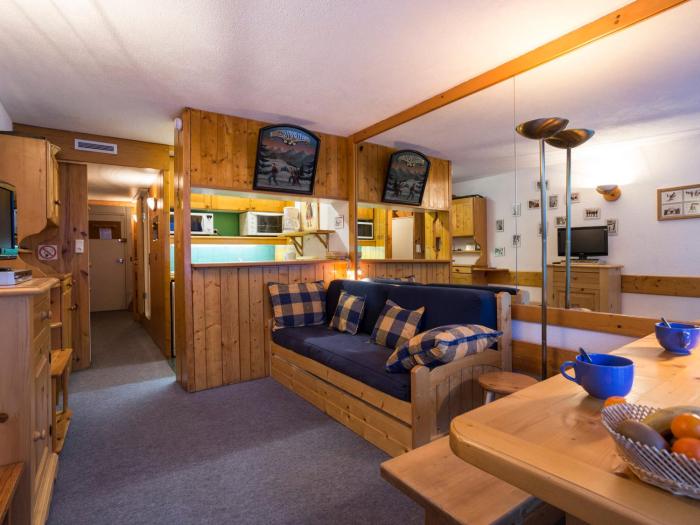 Studio rénové 5 pers, ski aux pieds, balcon, animaux admis - FR-1-346-436