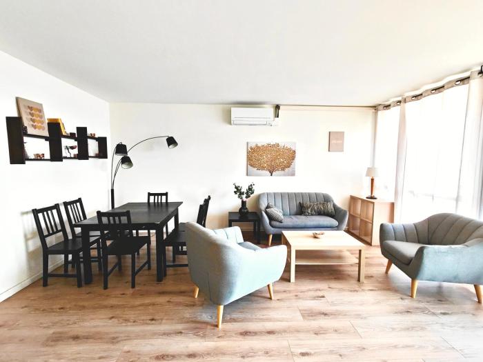 Appartement spacieux, 3 chambres, 6 lits simples