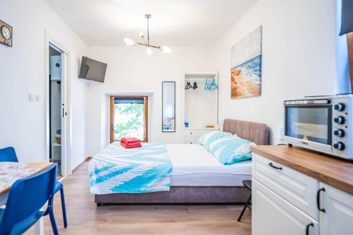 Studio in front of the highest bell tower in Istria