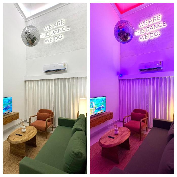 Candolim 2BHK Duplex Apartment with Pool & Balcony - Unique Disco Theme, Near Beach