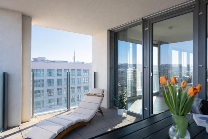 Elegant Karlín Apartment with Terrace & Parking