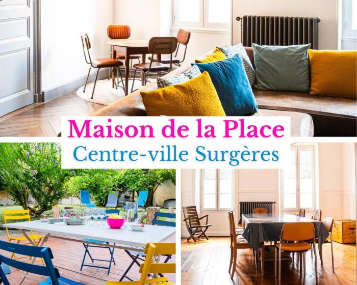 GRANDE MAISON BOURGEOISE AVEC JARDIN - Centre ville Surgères - Chic & Moderne - Idéal Famille & Amis