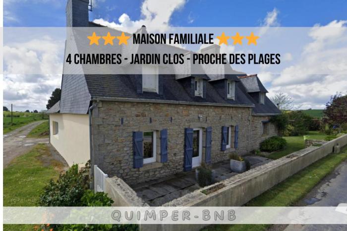 Grande maison familiale avec jardin proche des plages à Ploéven
