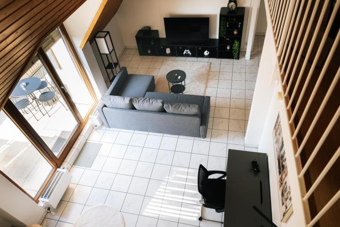 Maisonette-Wohnung Airport Messe Stuttgart - Balkon - Parkplatz
