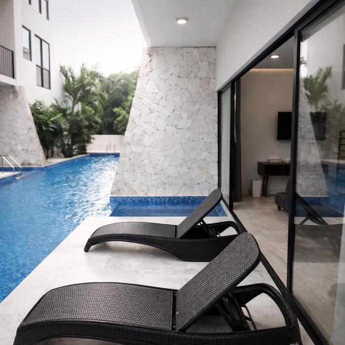 NEW 2 bed swim-up, gril with jacuzzi Aldea Zamá