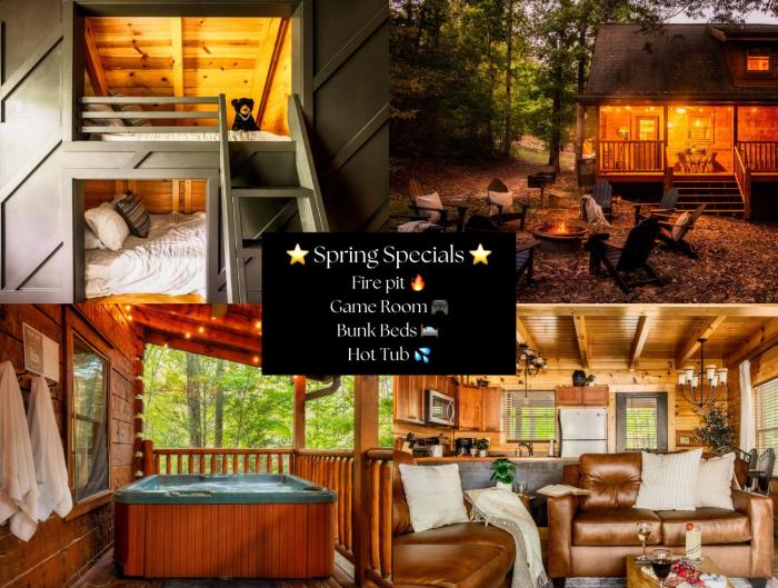 Family Friendly Cabin with 3 King Beds, Outdoor FirePit and Hot Tub! Near Dollywood & Attractions!