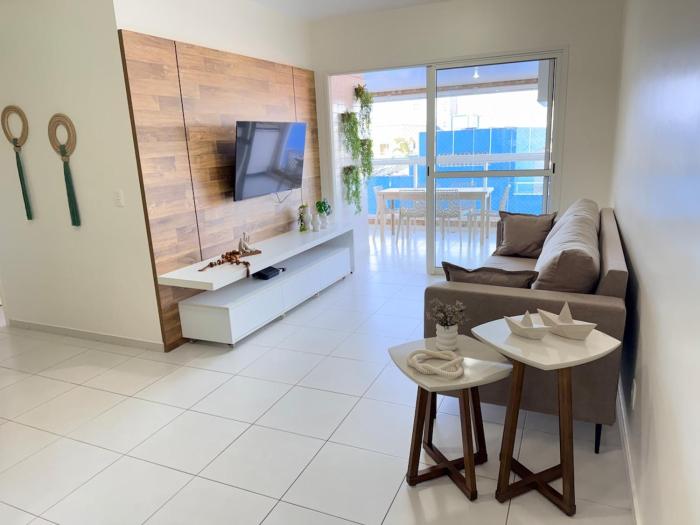 Vista para o lindo Mar de Bertioga para até 6 pessoas