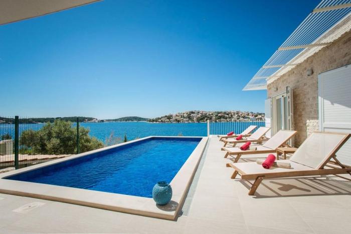 Luxury villa Rogoznica Sea Side with heated pool