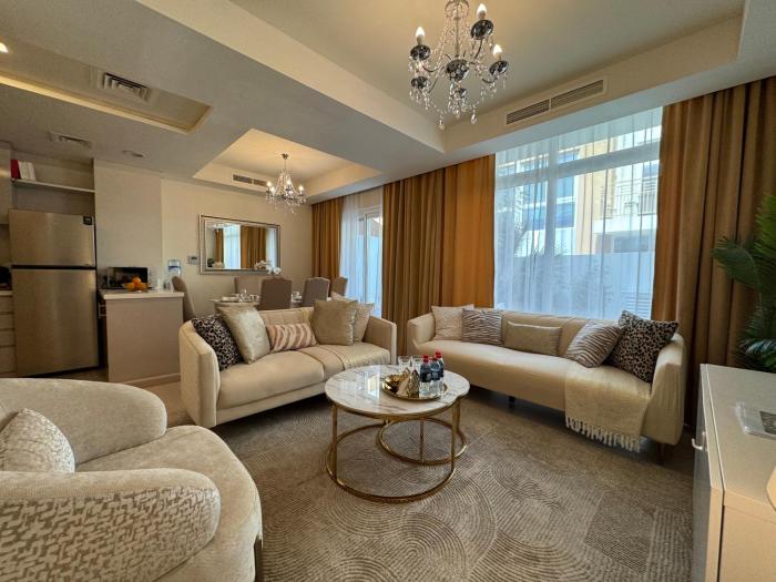 3BR Luxury Family Villa Dubai, Waterpark Access, Quiet & Private, Gated Community