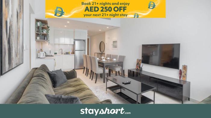 Free housekeeping visits during your stay - StayShort - Exclusive Sleeps 2 Apartment close to Burj Khalifa