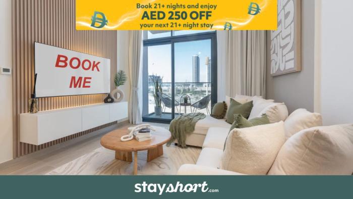 Free housekeeping visits during your stay - StayShort - Modern 1-Bedroom Apartment at Azizi Riviera in Meydan
