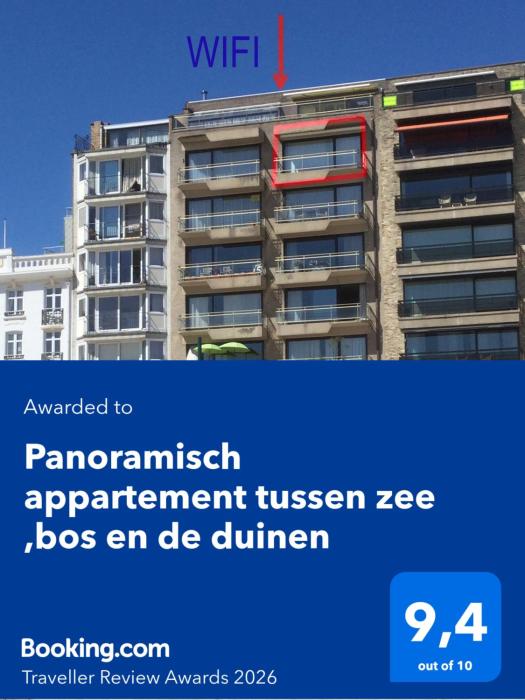 Panoramisch appartement tussen zee ,bos en de duinen