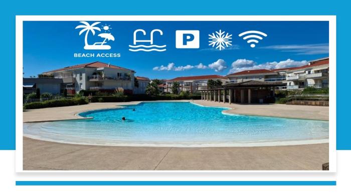 Apartment with private garden, Pool & beach 150 m