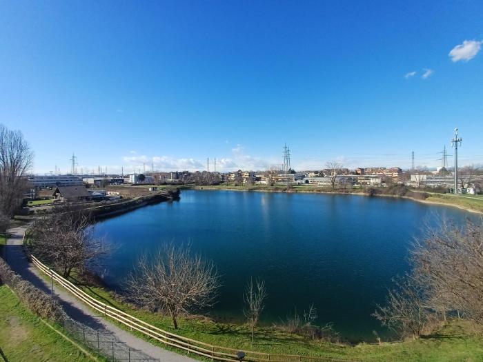 Lake and Alps near San Siro Stadium & Fiera Milano