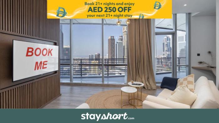 Free housekeeping visits during your stay - StayShort - Stylish Studio at DIFC Sky Gardens Sleeps 4