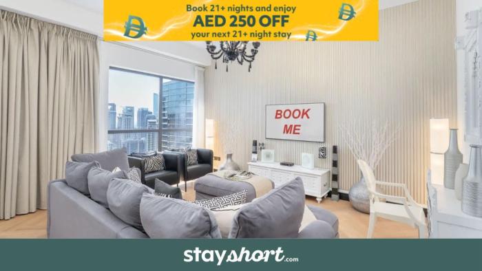 Free housekeeping visits during your stay - StayShort - Great 2BR Apartment Forthe Family in JBR