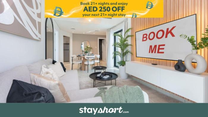 Free housekeeping visits during your stay - StayShort-Elegant 1 Bedroom City View Apartment Square Tower JVC