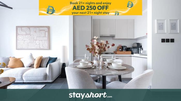 Free housekeeping visits during your stay - StayShort - Meydan One sleeps 4 close to Meydan Racecourse