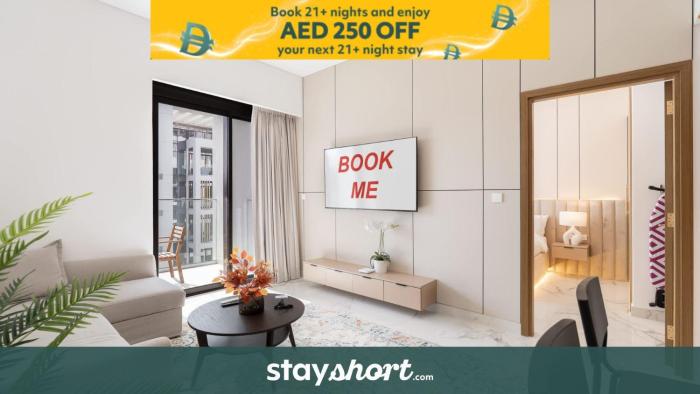 Free housekeeping visits during your stay - StayShort - Sophisticated Apartment in Meydan that Sleeps 4