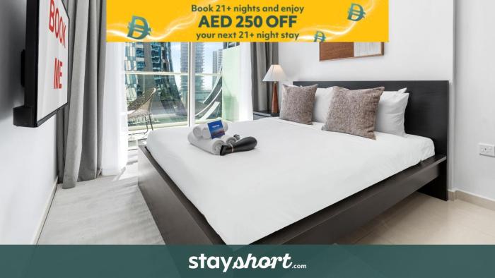 Free housekeeping visits during your stay - StayShort - Cozy & Modern 1BR in Business Bay that Sleeps 4!