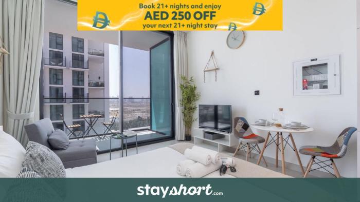 Free housekeeping visits during your stay - StayShort - A Superb and Amazing Studio in Binghatti Lavender with Balcony