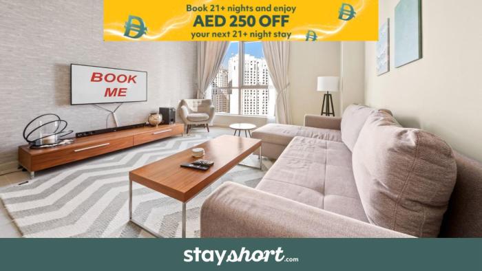 Free housekeeping visits during your stay - StayShort - 2BR in Dubai Marina that Sleeps 6 with Water Views