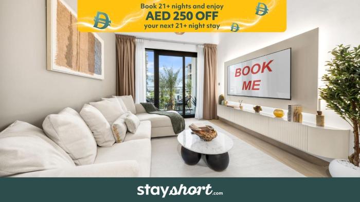 Free housekeeping visits during your stay - StayShort - Contemporary 2 Bed Retreat in Meydan for 6