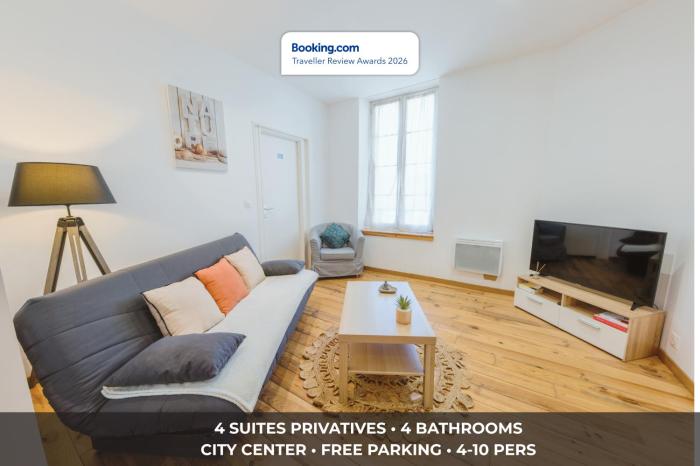 Au Cœur de Pau - Parking Privé - 4 Suites