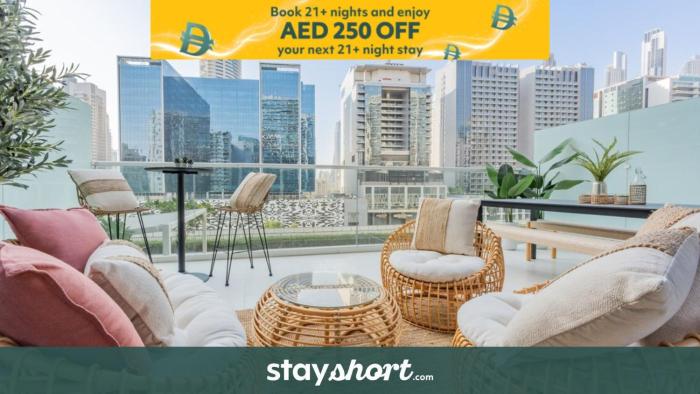 Free housekeeping visits during your stay - StayShort - Bali-inspired 1-Bedroom Apartment for 4 in Business Bay