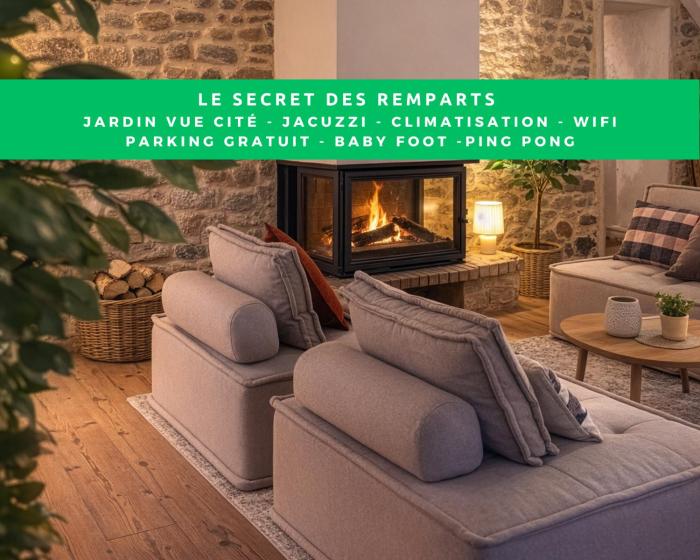 Le Secret des Remparts - Jacuzzi- Vue Cité - Free Parking - Climatisation