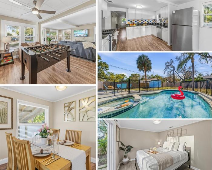 Cozy 3BR Clearwater Home w Private Pool & Backyard Oasis