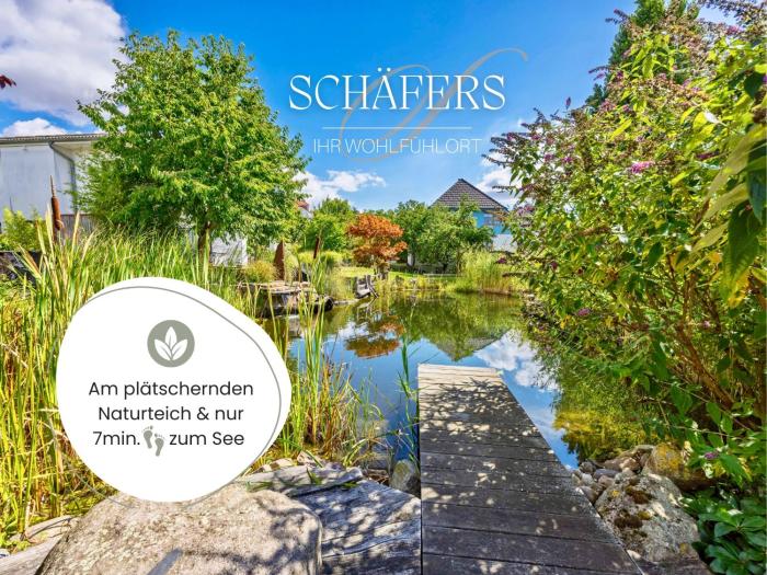 Schäfers - Ihr Wohlfühlort - Hochwertige Ausstattung, Naturgrundstück mit Bachlauf, Terrassen, WLAN, Parken - an 2 Seen bei Leipzig